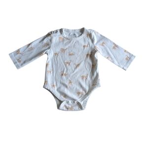 Pehr Follow Me Deer shoulder snap onesie